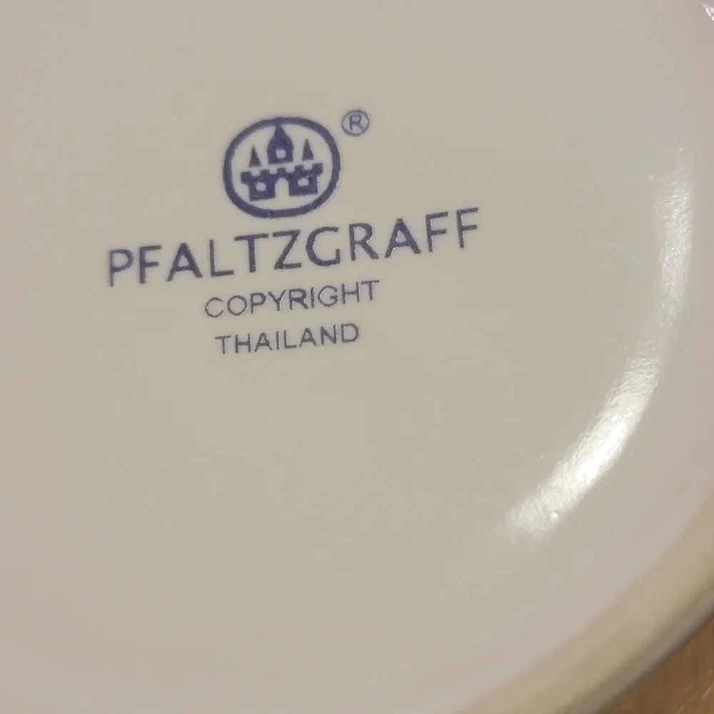 Pfaltzgraff Orlean Coffee Tea  Cups Set of 4 Retired Blue White Cups MCM 6 oz